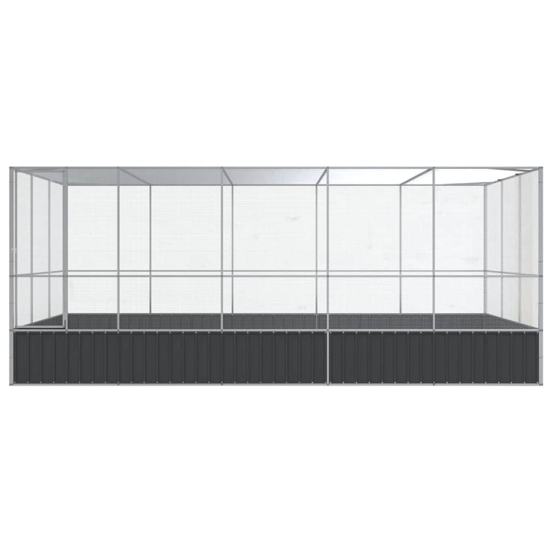 vidaXL ezüstszínű acél madárház bővítménnyel 518x307x212 cm