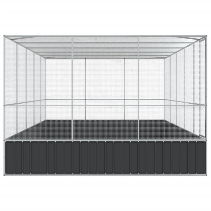 vidaXL ezüstszínű acél madárház bővítménnyel 518x307x212 cm