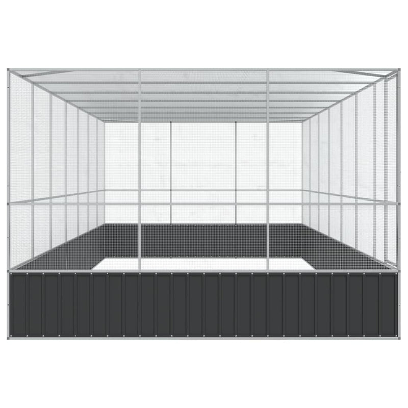 vidaXL ezüstszínű acél madárház bővítménnyel 725x307x212 cm