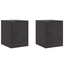 vidaXL 2 db fekete acél éjjeliszekrény 34,5 x 39 x 44 cm