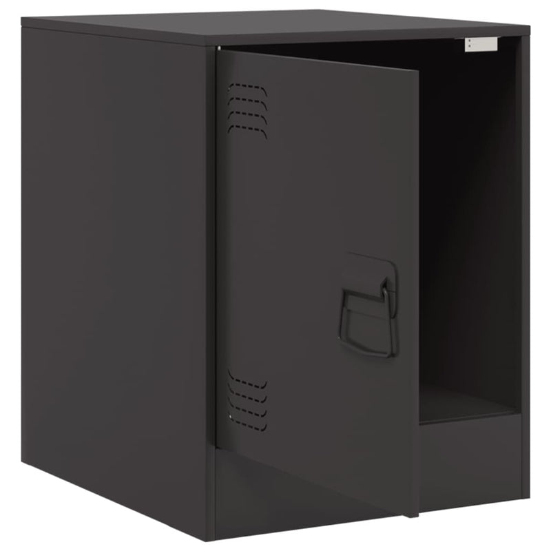 vidaXL 2 db fekete acél éjjeliszekrény 34,5 x 39 x 44 cm