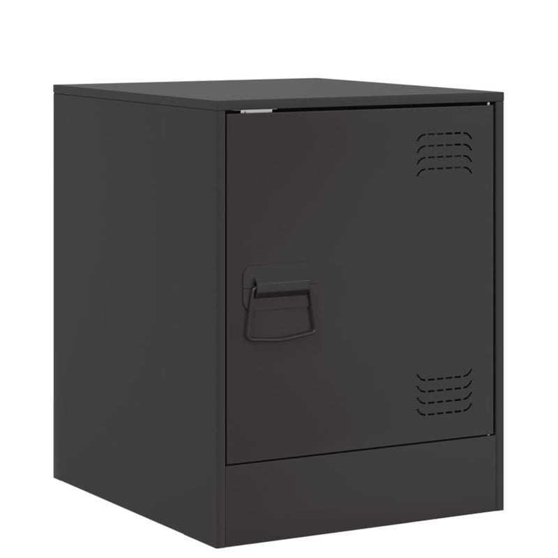 vidaXL 2 db fekete acél éjjeliszekrény 34,5 x 39 x 44 cm