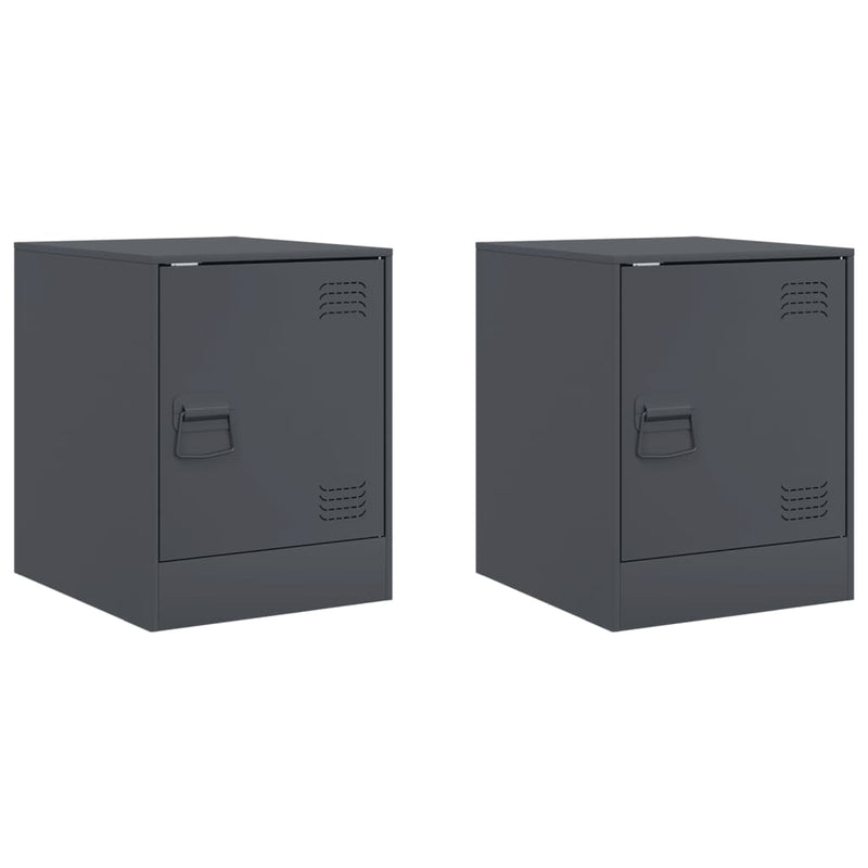 vidaXL 2 db antracitszürke acél éjjeliszekrény 34,5 x 39 x 44 cm