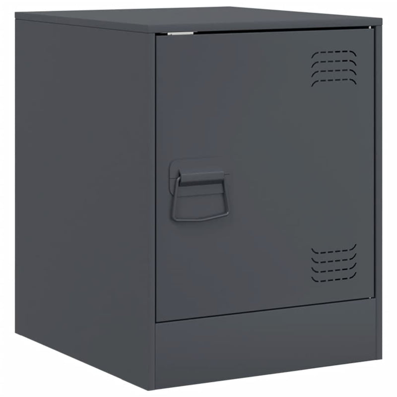 vidaXL 2 db antracitszürke acél éjjeliszekrény 34,5 x 39 x 44 cm