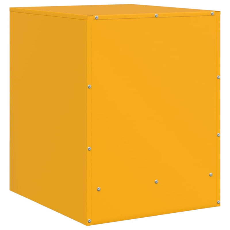 vidaXL 2 db mustársárga acél éjjeliszekrény 34,5 x 39 x 44 cm