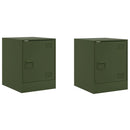 vidaXL 2 db olívazöld acél éjjeliszekrény 34,5 x 39 x 44 cm