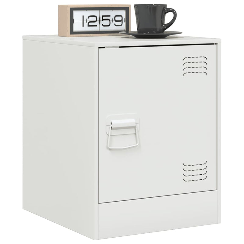 vidaXL 2 db fehér acél éjjeliszekrény 34,5 x 39 x 44 cm