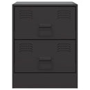 vidaXL fekete acél éjjeliszekrény 34,5 x 39 x 44 cm