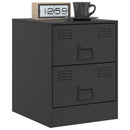 vidaXL 2 db fekete acél éjjeliszekrény 34,5 x 39 x 44 cm