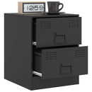 vidaXL 2 db fekete acél éjjeliszekrény 34,5 x 39 x 44 cm