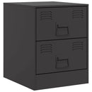 vidaXL 2 db fekete acél éjjeliszekrény 34,5 x 39 x 44 cm