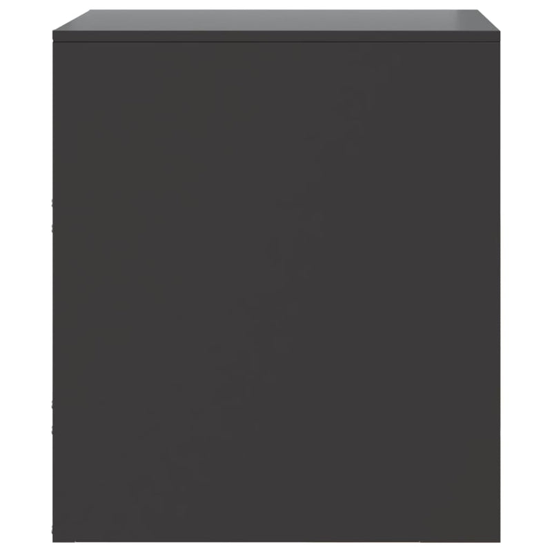 vidaXL 2 db fekete acél éjjeliszekrény 34,5 x 39 x 44 cm