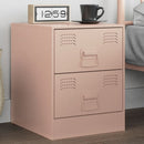 vidaXL rózsaszín acél éjjeliszekrény 34,5 x 39 x 44 cm