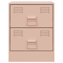 vidaXL 2 db rózsaszín acél éjjeliszekrény 34,5 x 39 x 44 cm