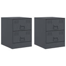 vidaXL 2 db antracitszürke acél éjjeliszekrény 34,5 x 39 x 44 cm