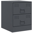 vidaXL 2 db antracitszürke acél éjjeliszekrény 34,5 x 39 x 44 cm