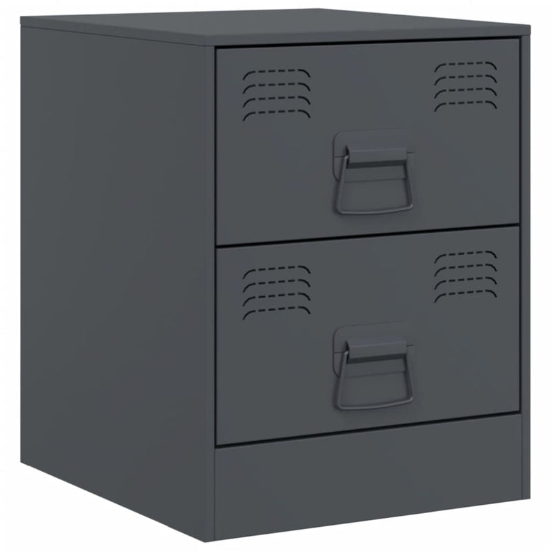 vidaXL 2 db antracitszürke acél éjjeliszekrény 34,5 x 39 x 44 cm