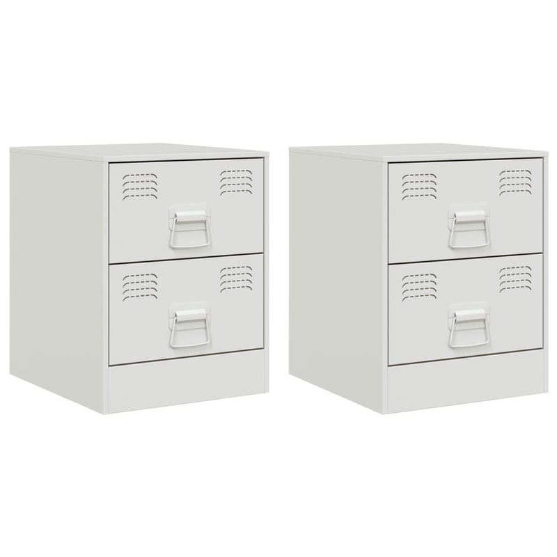 vidaXL 2 db fehér acél éjjeliszekrény 34,5 x 39 x 44 cm