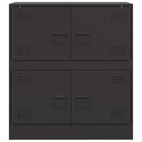 vidaXL fekete acél tálalószekrény 67 x 39 x 73 cm