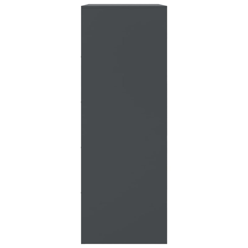 vidaXL antracitszürke acél tálalószekrény 67 x 39 x 107 cm