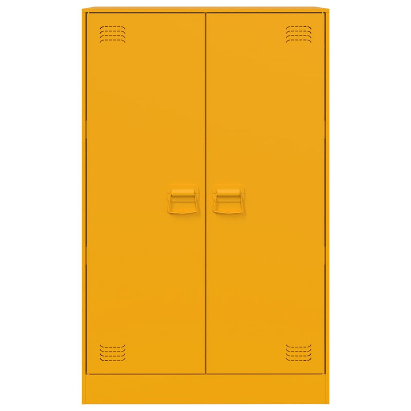 vidaXL mustársárga acél tálalószekrény 67 x 39 x 107 cm