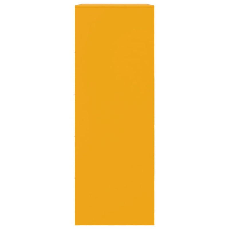 vidaXL mustársárga acél tálalószekrény 67 x 39 x 107 cm