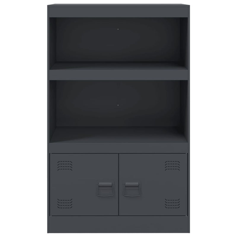 vidaXL antracitszürke acél tálalószekrény 67 x 39 x 107 cm