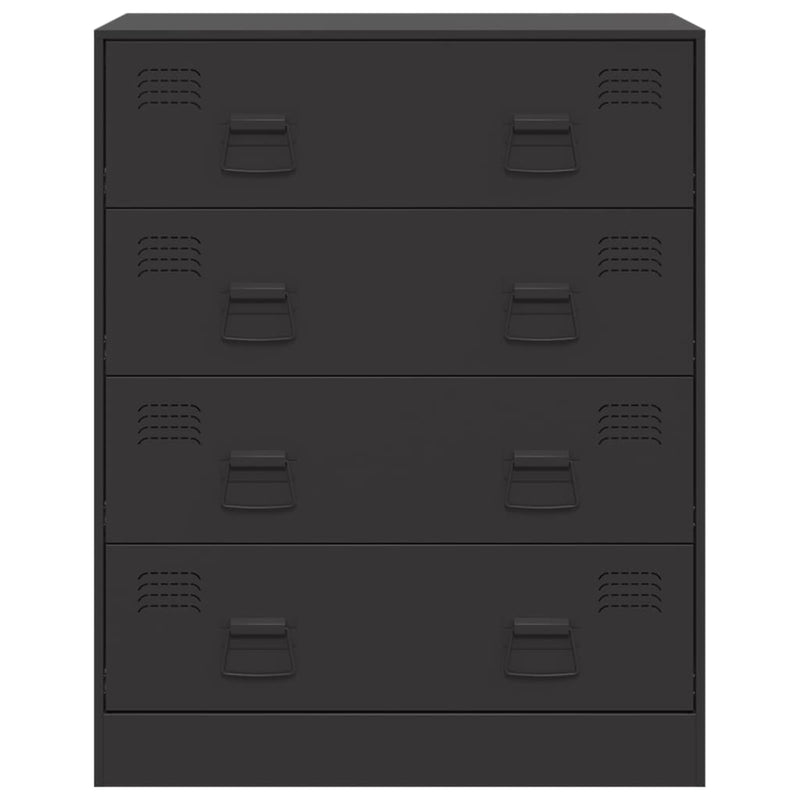 vidaXL fekete acél tálalószekrény 67 x 39 x 83 cm