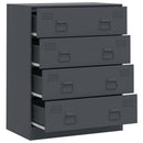 vidaXL antracitszürke acél tálalószekrény 67 x 39 x 83 cm