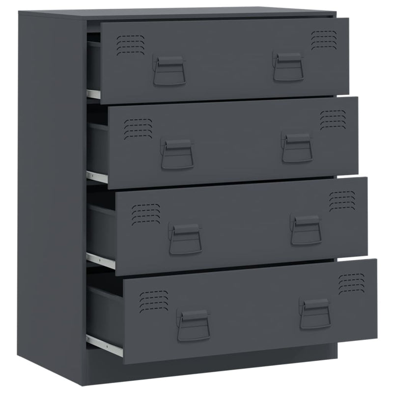 vidaXL antracitszürke acél tálalószekrény 67 x 39 x 83 cm