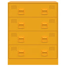 vidaXL mustársárga acél tálalószekrény 67 x 39 x 83 cm