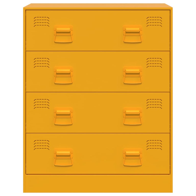 vidaXL mustársárga acél tálalószekrény 67 x 39 x 83 cm