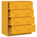 vidaXL mustársárga acél tálalószekrény 67 x 39 x 83 cm