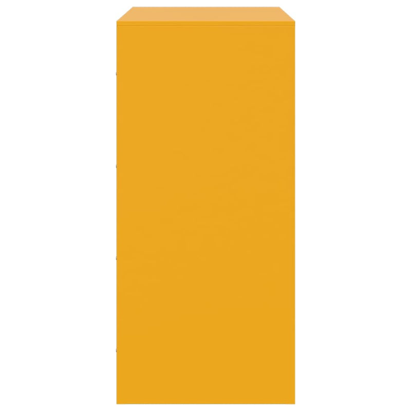 vidaXL mustársárga acél tálalószekrény 67 x 39 x 83 cm