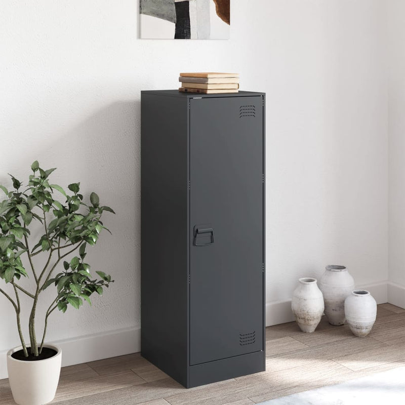 vidaXL antracitszürke acél tálalószekrény 34,5x39x107 cm