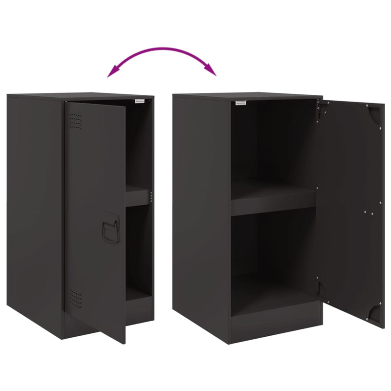 vidaXL fekete acél tálalószekrény 34,5x39x73 cm