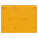 vidaXL mustársárga acél tálalószekrény 99x39x73 cm