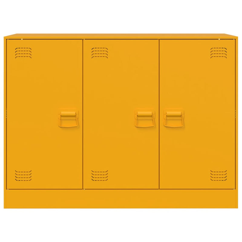 vidaXL mustársárga acél tálalószekrény 99x39x73 cm