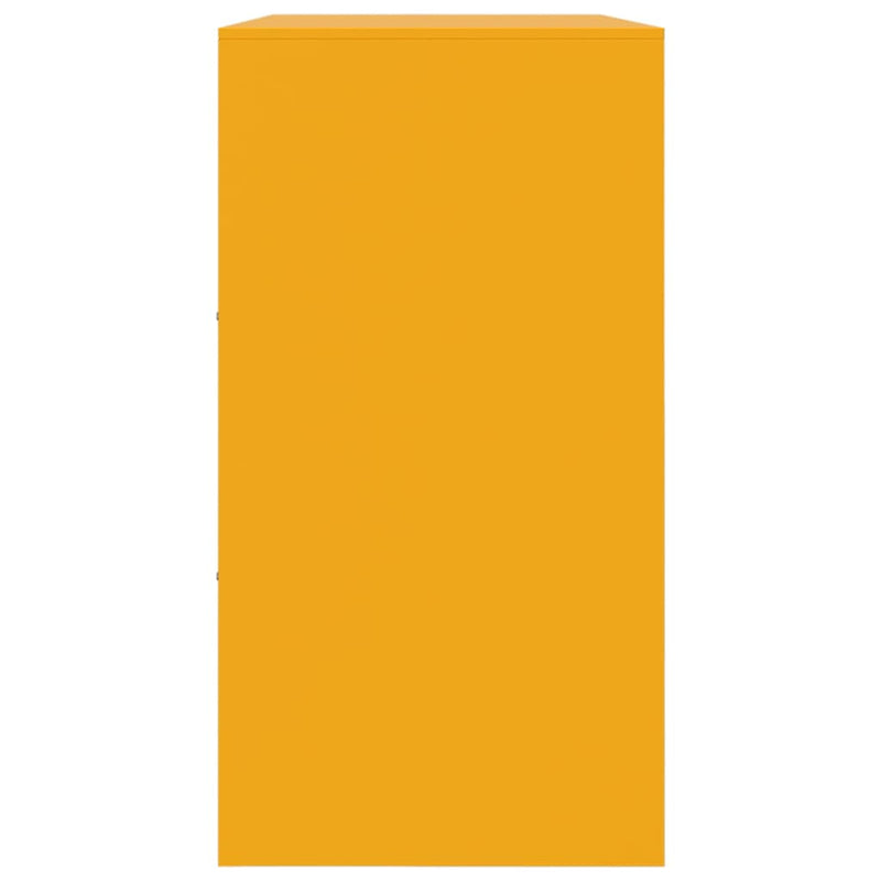 vidaXL mustársárga acél tálalószekrény 99x39x73 cm