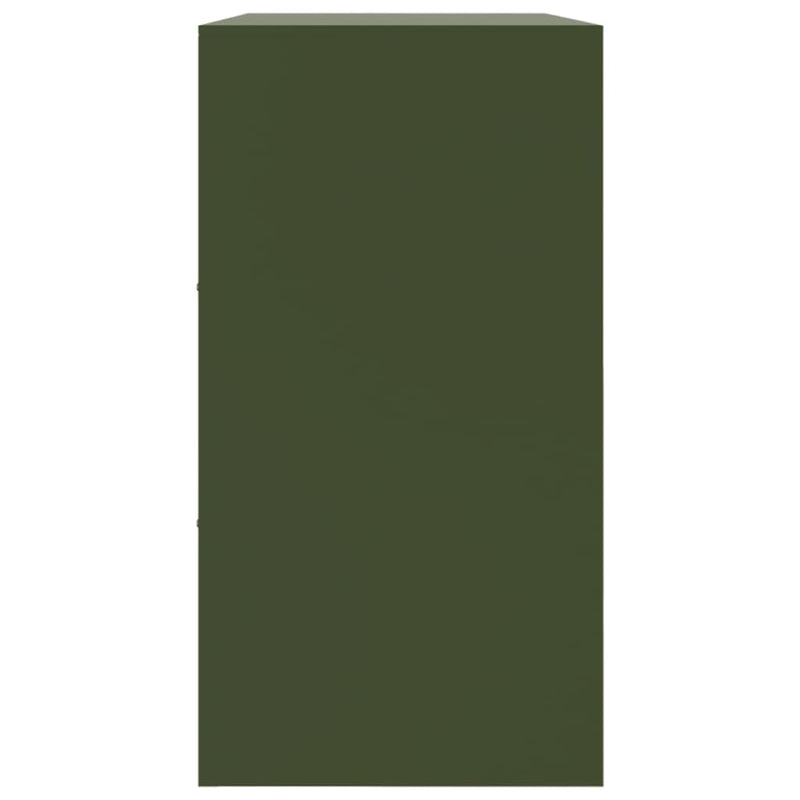 vidaXL olívazöld acél tálalószekrény 99x39x73 cm