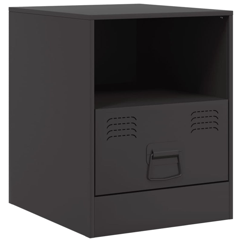 vidaXL 2 db fekete acél éjjeliszekrény 34,5 x 39 x 44 cm