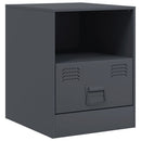 vidaXL 2 db antracitszürke acél éjjeliszekrény 34,5 x 39 x 44 cm