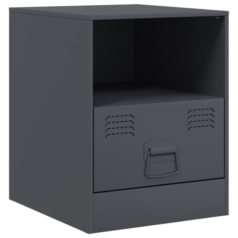 vidaXL 2 db antracitszürke acél éjjeliszekrény 34,5 x 39 x 44 cm