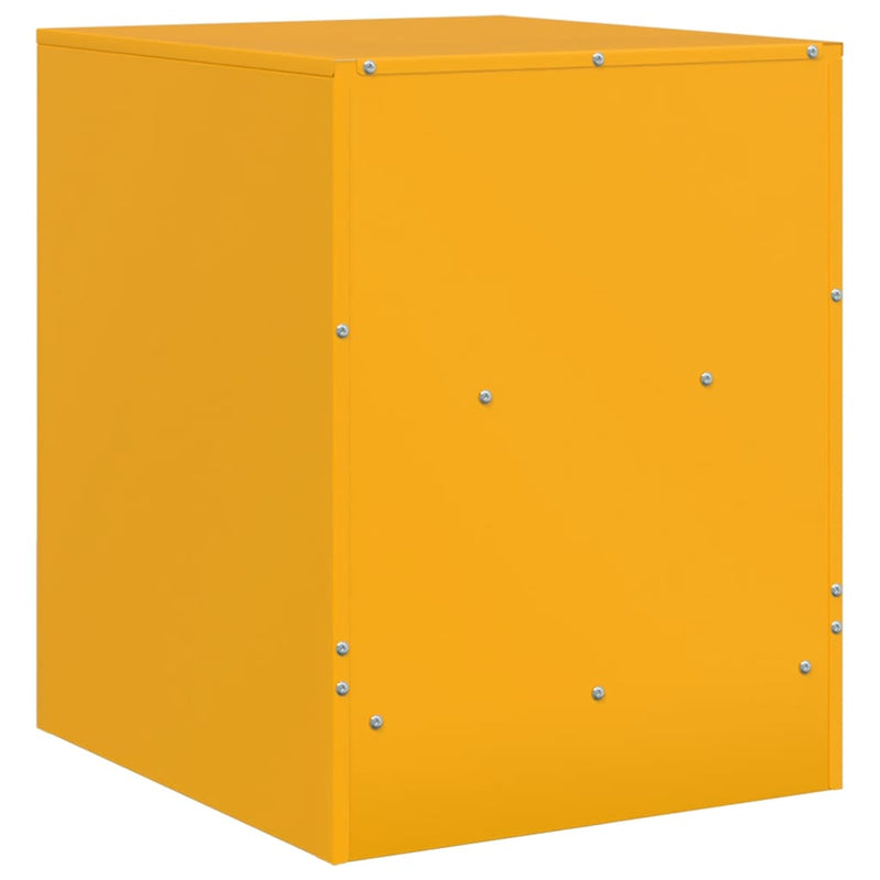 vidaXL 2 db mustársárga acél éjjeliszekrény 34,5 x 39 x 44 cm