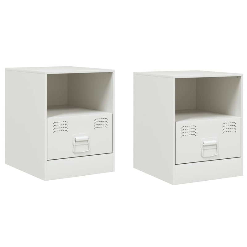 vidaXL 2 db fehér acél éjjeliszekrény 34,5 x 39 x 44 cm