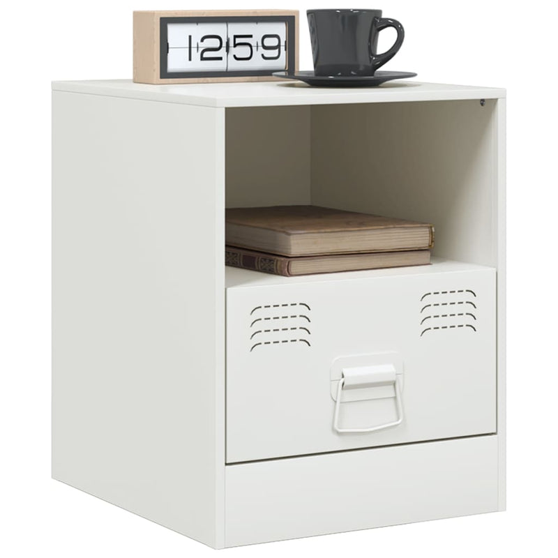 vidaXL 2 db fehér acél éjjeliszekrény 34,5 x 39 x 44 cm