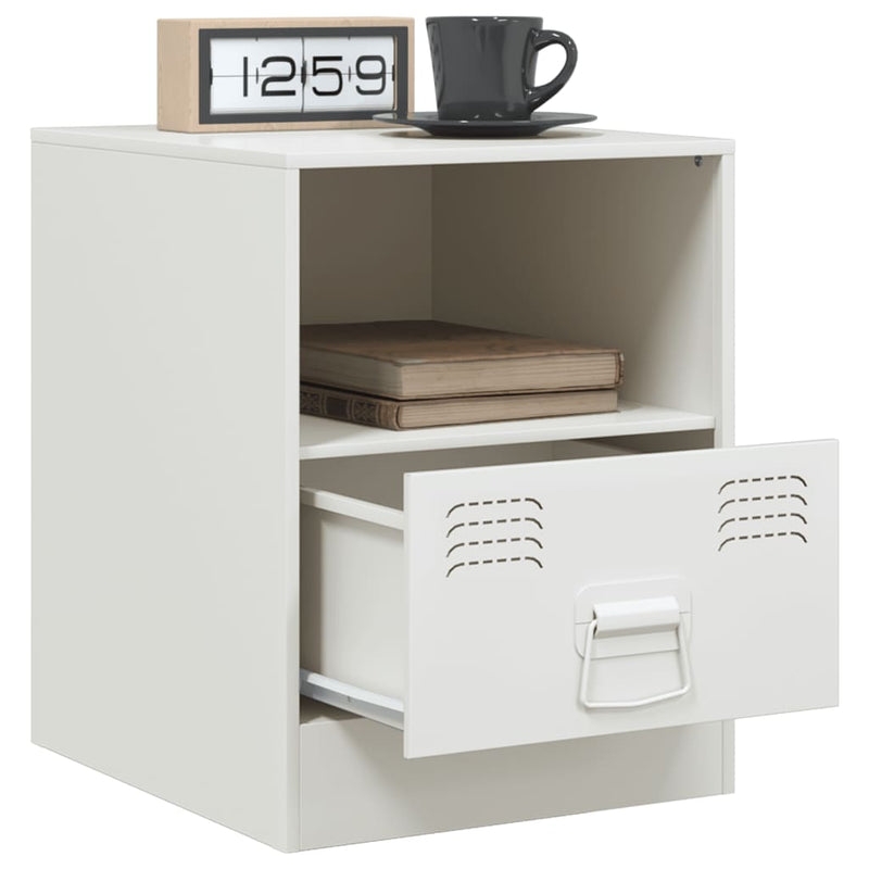vidaXL 2 db fehér acél éjjeliszekrény 34,5 x 39 x 44 cm
