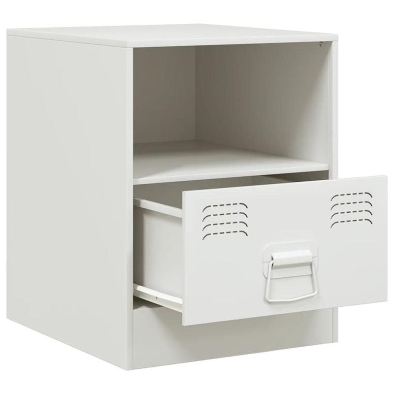 vidaXL 2 db fehér acél éjjeliszekrény 34,5 x 39 x 44 cm