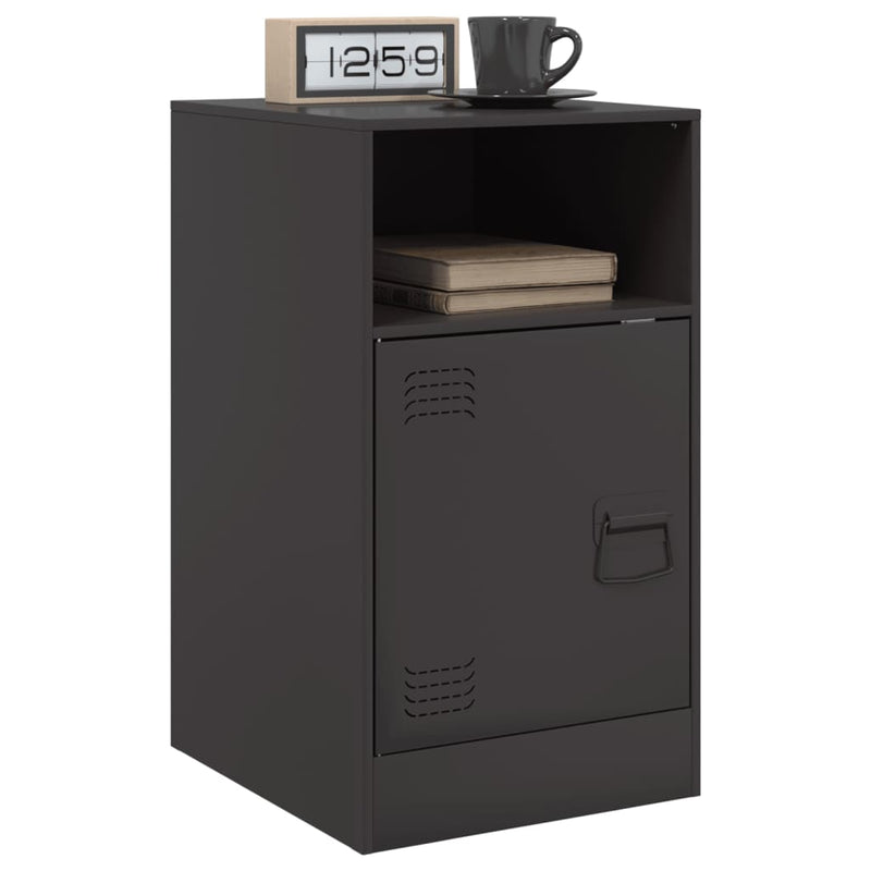vidaXL 2 db fekete acél éjjeliszekrény 34,5x39x62 cm