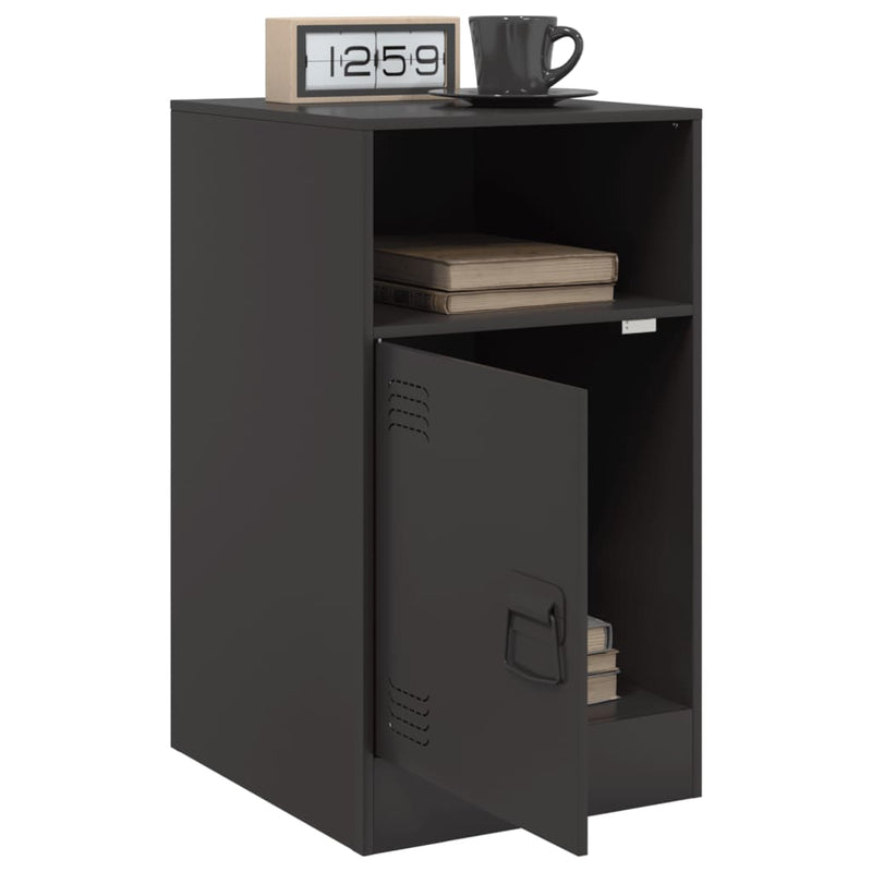 vidaXL 2 db fekete acél éjjeliszekrény 34,5x39x62 cm